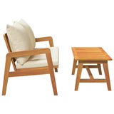 Bistro Set with Cushion 2 Piece Oil Natural Solid Acacia Wood - Extra Image