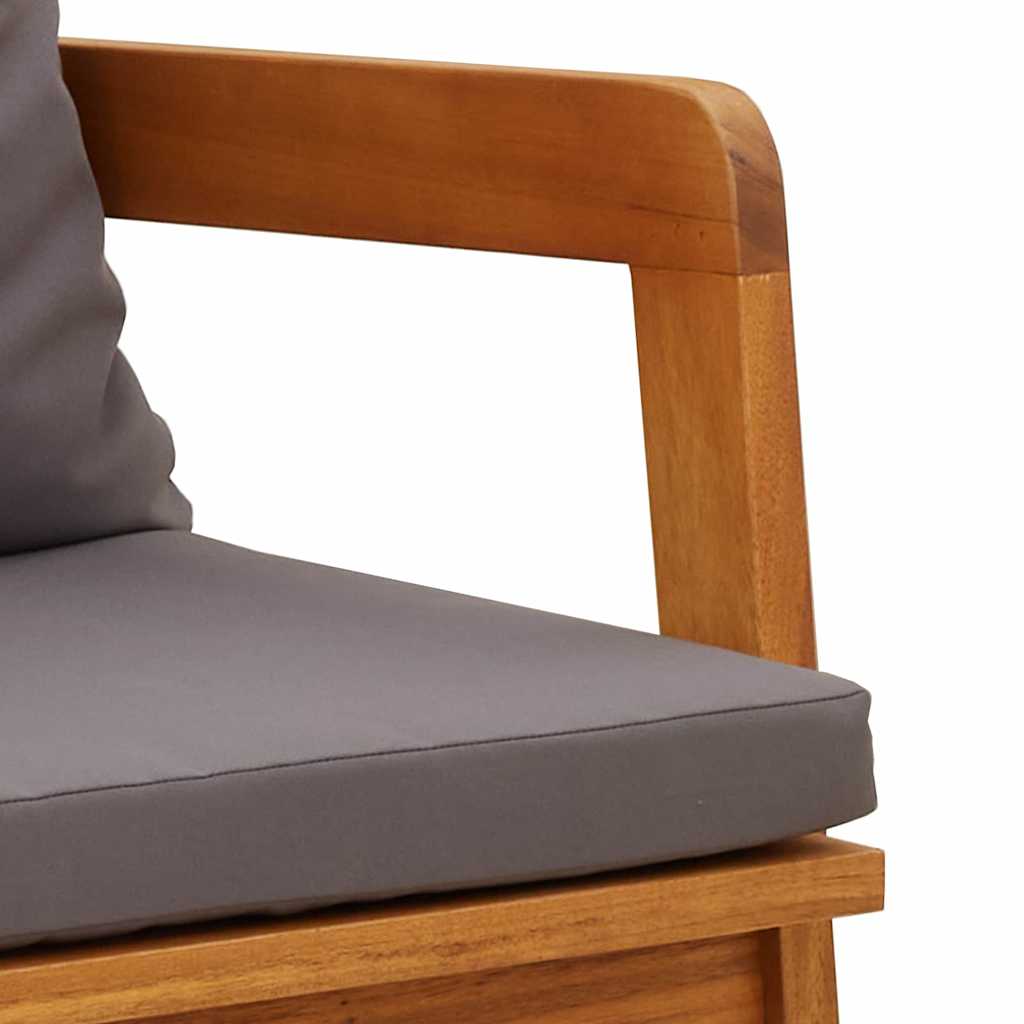Garden Chair with Cushion 2 Piece Oil Natural 65 x 59,5 x 72 cm