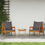 Garden Chair with Cushion 2 Piece Oil Natural 65 x 59,5 x 72 cm