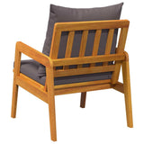 Garden Chair with Cushion 2 Piece Oil Natural 65 x 59,5 x 72 cm - Close-Up Angle