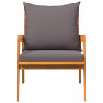 Garden Chair with Cushion 2 Piece Oil Natural 65 x 59,5 x 72 cm