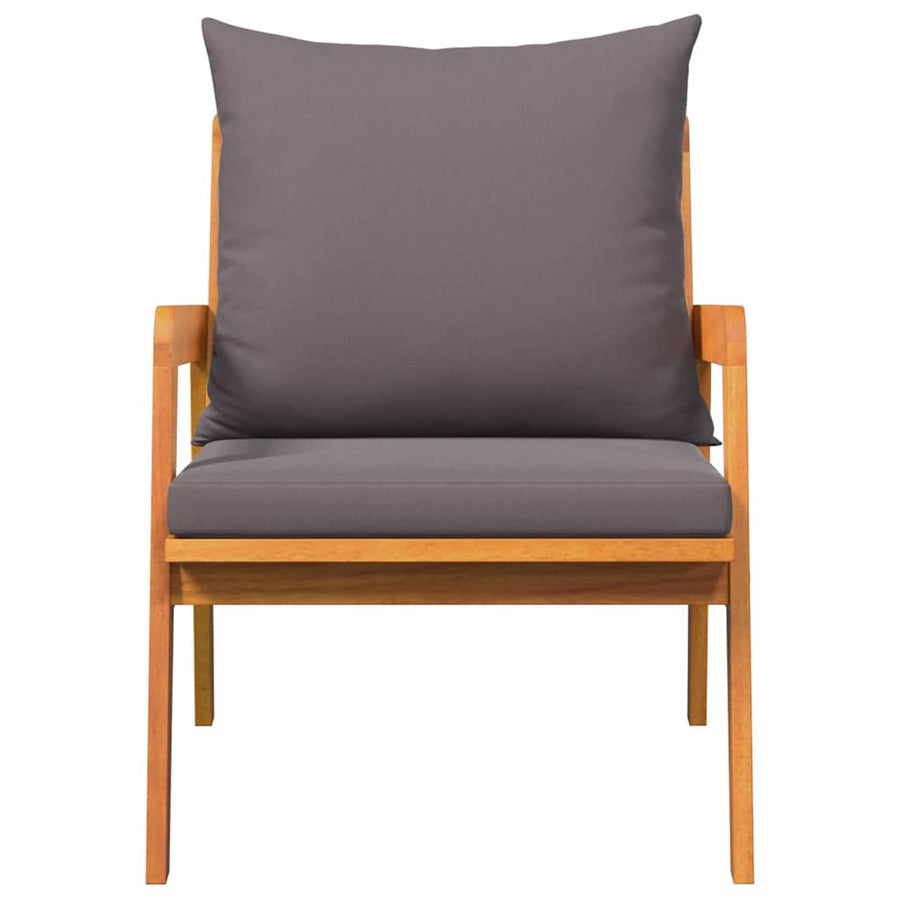Garden Chair with Cushion 2 Piece Oil Natural 65 x 59,5 x 72 cm