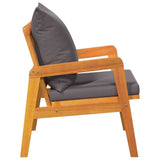 Garden Chair with Cushion 2 Piece Oil Natural 65 x 59,5 x 72 cm - Rear View