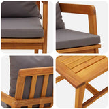 Bistro Set with Cushion 3 pcs Brown Solid Acacia Wood