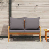 Garden Bench Oil Natural 115 x 65 x 71 cm Solid Acacia Wood - Side View