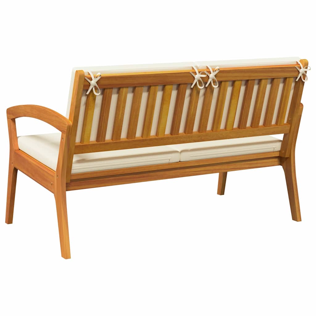 Garden Bench with Cushion Oil Natural Solid Acacia Wood