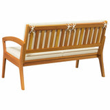 Garden Bench with Cushion Oil Natural Solid Acacia Wood - Top-Down View