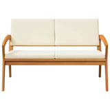 Garden Bench with Cushion Oil Natural Solid Acacia Wood - 45-Degree Angle