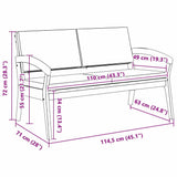 Garden Bench with Cushion Oil Natural Solid Acacia Wood