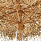 Tiki Umbrella with Banana Leaf Canopy 180 cm Bamboo - Close-Up Angle