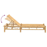 Sun Lounger 55x199x30 cm Bamboo - Close-Up Angle