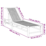 Sun Lounger 55x199x30 cm Bamboo - Extra Image