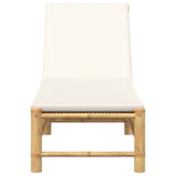 Sun Lounger with Cushions 55x199x30 cm Bamboo