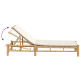 Sun Lounger with Cushions 55x199x30 cm Bamboo - Close-Up Angle