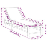 Sun Lounger with Cushions 55x199x30 cm Bamboo
