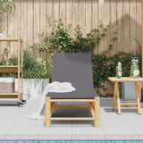 Sun Lounger with Cushions 55x199x30 cm Bamboo - Side View
