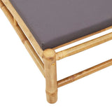 Sun Lounger with Cushions 55x199x30 cm Bamboo - Low Angle