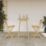 Outdoor Bar Stools with Footrests 2 pcs Foldable Bamboo - Side View