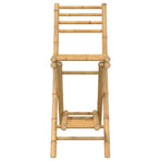 Outdoor Bar Stools with Footrests 2 pcs Foldable Bamboo