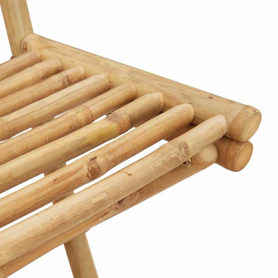 Outdoor Bar Stools with Footrests 2 pcs Foldable Bamboo