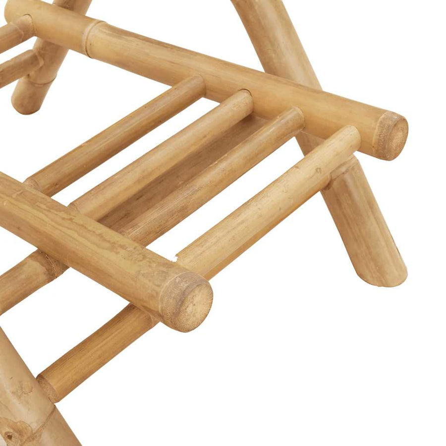 Outdoor Bar Stools with Footrests 2 pcs Foldable Bamboo