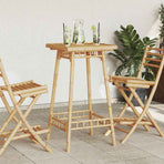 Outdoor Bar Table Square 55x55x100 cm Bamboo