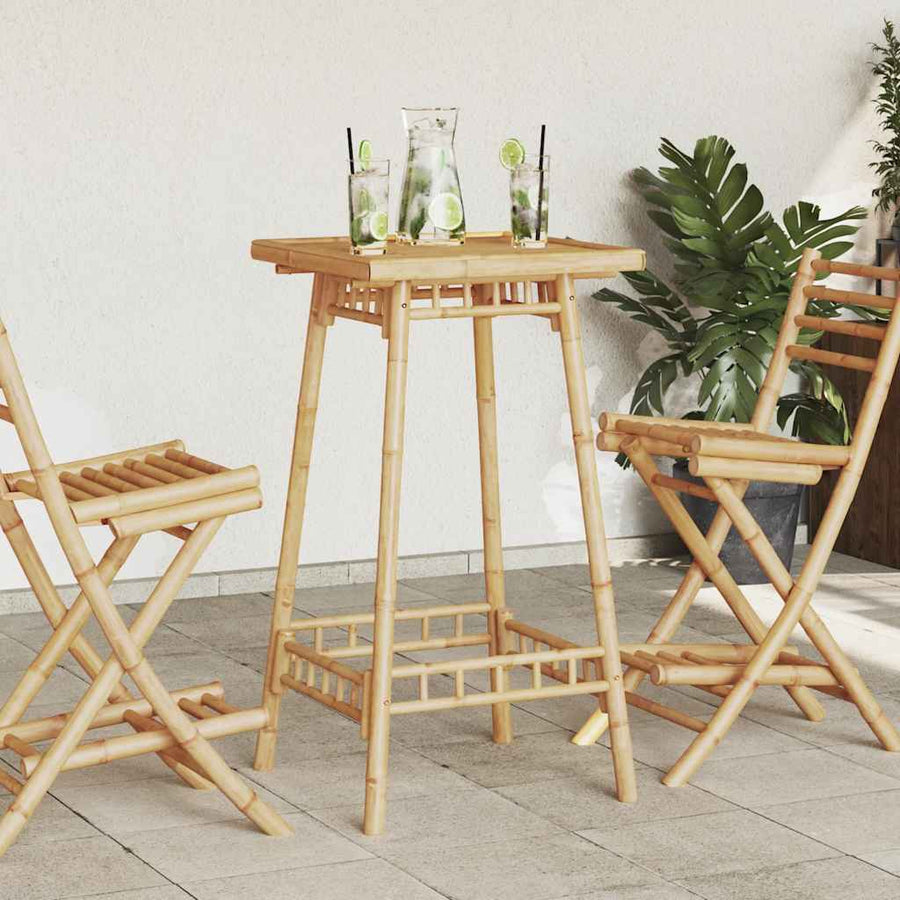 Outdoor Bar Table Square 55x55x100 cm Bamboo
