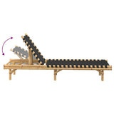 Sun Lounger with Black Woven Webbing 55x200x30 cm Bamboo - Close-Up Angle