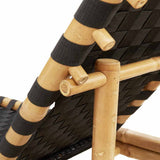 Sun Lounger with Black Woven Webbing 55x200x30 cm Bamboo - Extra Image