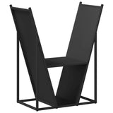 Firewood Rack Black 69.5x35x81 cm Cold-rolled steel - Front View