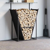 Firewood Rack Black 69.5x35x81 cm Cold-rolled steel - Side View