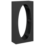 Firewood Rack Black 50x23x100 cm Cold-rolled steel - Front View