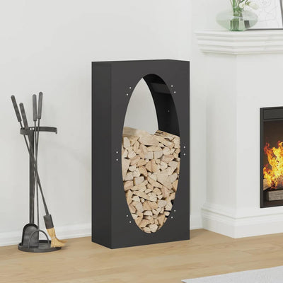 Firewood Rack Black 50x23x100 cm Cold-rolled steel