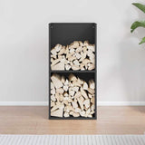 Firewood Rack Black 40x30x80 cm Cold-rolled steel - Side View