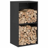Firewood Rack Black 40x30x75 cm Cold-rolled steel - Top-Down View