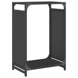 Firewood Rack Black 44x28x65 cm Cold-rolled steel - Front View