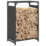 Firewood Rack Black 44x28x65 cm Cold-rolled steel - Top-Down View