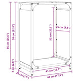 Firewood Rack Black 44x28x65 cm Cold-rolled steel