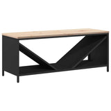 Firewood Rack with Wooden Top Black 100.5x35.5x40 cm - Front View