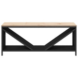 Firewood Rack with Wooden Top Black 100.5x35.5x40 cm