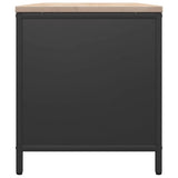 Firewood Rack with Wooden Top Black 100.5x35.5x40 cm - Close-Up Angle