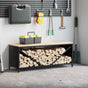 Firewood Rack with Wooden Top Black 100.5x35.5x40 cm