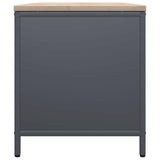 Firewood Rack with Wooden Top Anthracite 100.5x35.5x40 cm - Close-Up Angle
