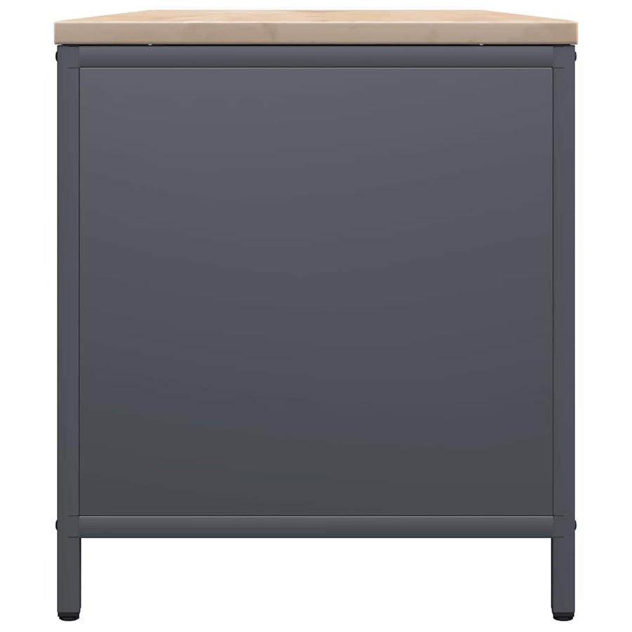 Firewood Rack with Wooden Top Anthracite 100.5x35.5x40 cm