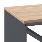 Firewood Rack with Wooden Top Anthracite 100.5x35.5x40 cm - Low Angle