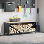 Firewood Rack with Wooden Top Anthracite 100.5x35.5x40 cm