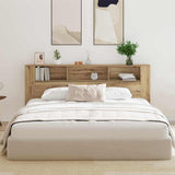 Headboard Cabinet 220 x 18.5 x 104.5 cm Engineered wood - Top-Down View