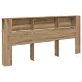 Headboard Cabinet 220 x 18.5 x 104.5 cm Engineered wood - Front View