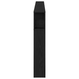 Headboard Cabinet with Shelf Black Oak 220 x 18.5 x 102.5 cm