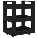 Kitchen Trolley Black oak 60 x 45 x 80 cm Engineered wood - Front View
